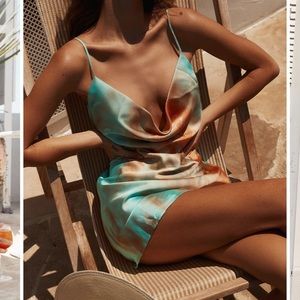 12th Tribe Ventura Tie Dye Mini Slip Dress